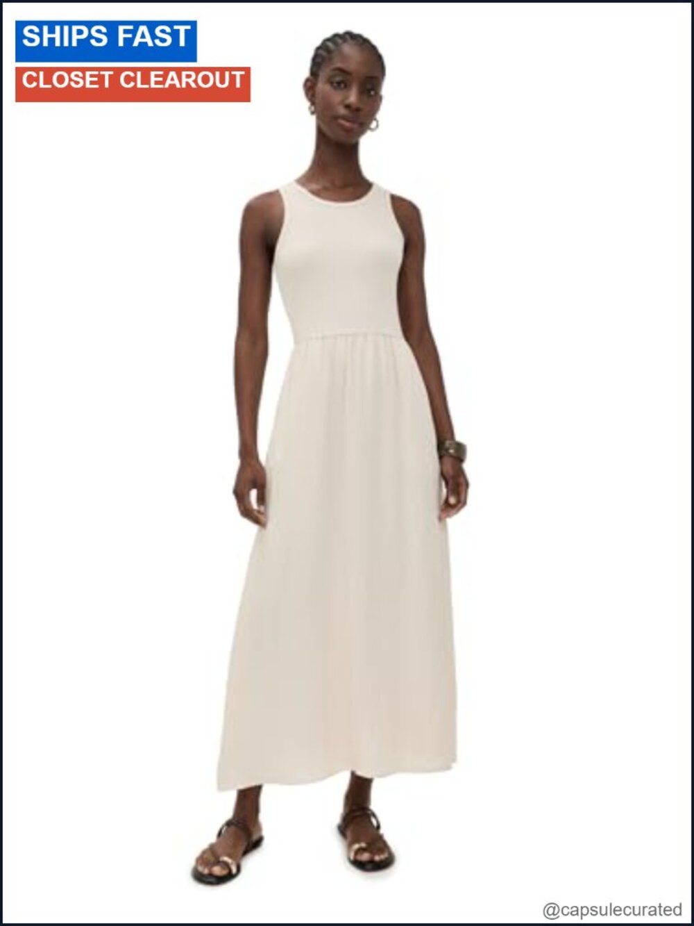 Z Supply Charlotte Midi Dress Sleeveless Crew Neck A-Line Pullover